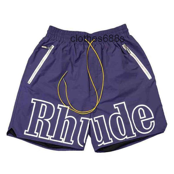 

designer men's designer shorts rhude summer high street letter print drawstring 3m reflective hip hop casual pants trendy man high-qual, White;black