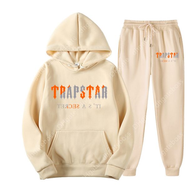 

autumn/winter brand trapstar tracksuit men's hoodie sets fashion fleece sweatshirt sweatpants 2 piece set harajuku sportswear, Gray
