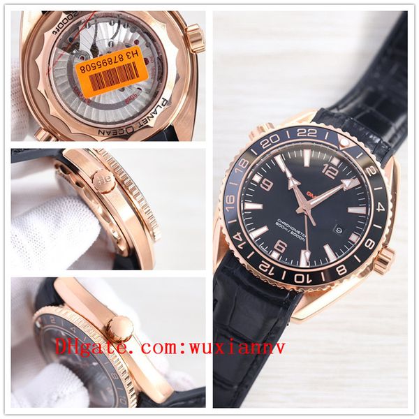 

2022 ceramic bezel luxury business brand boss watches sea 007 master planet ocean man gmt rose gold wristwatches james bond mens watch d4045