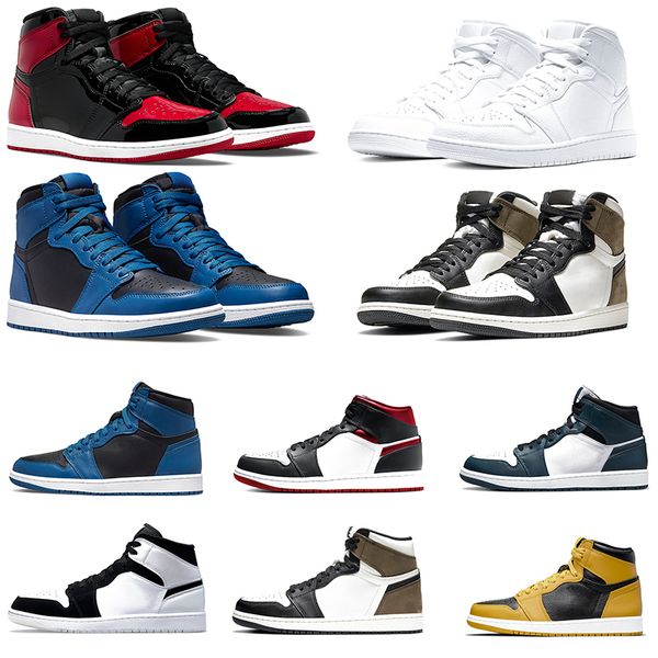 

basketball shoes 1s patent bred heritage diamond shorts rebellionaire navy dark mocha brotherhood pollen trainers size 36-45 cool