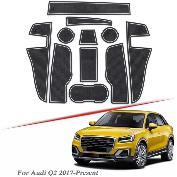 

interior modification accessories parts for audi q2 2017-2021 car latex gate slot pad interior door groove mat non-slip dust ma