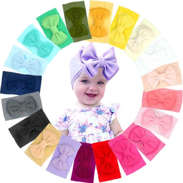 20 cores Baby Girl's Headbands 4,5 polegadas Arcos de cabelo macio largo nylon headbands para recém-nascido criança infantil acessórios fotográficos AA220323