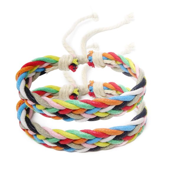 

charm bracelets handmade adjustable colorf friendship braided string amvik, Golden;silver