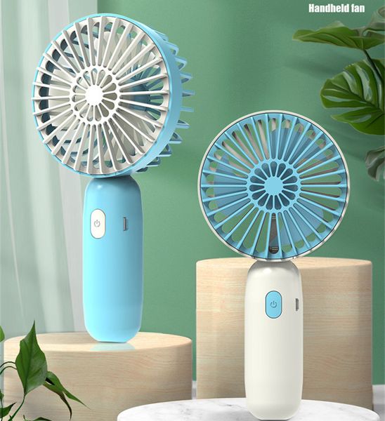 

portable rechargeable 3 speeds usb mini mute hand-held fan for summer office student desktop