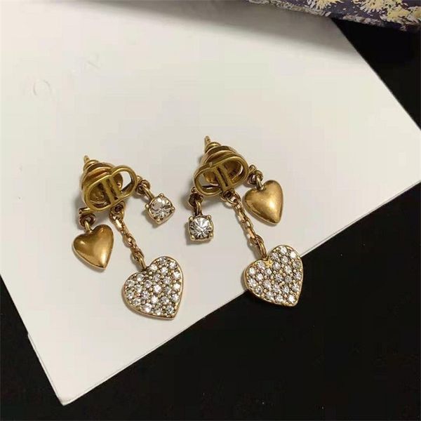 

65% off jewelry store coupon 2022 new love front and back ear pin fashion personality earrings s925 silver needle, Golden