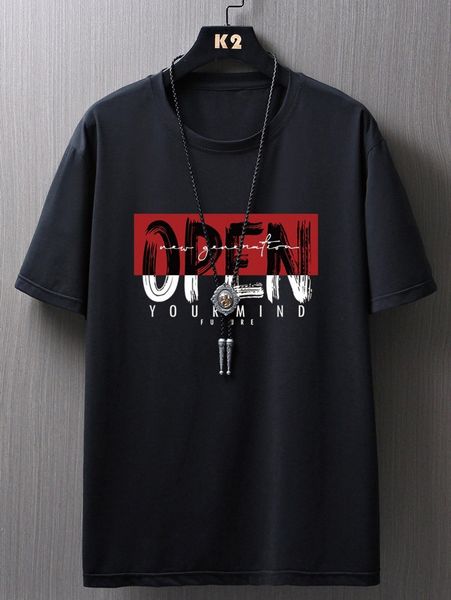 

men slogan graphic tee 17wb#, White;black