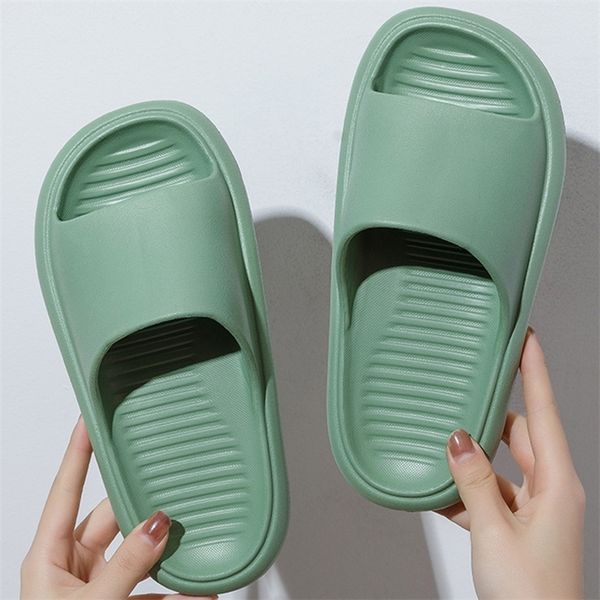 

women slippers simple open toe soft nonslip comfort flat sandals summer indoor bathroom couple slides woman shoes 220614, Black