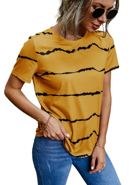

striped round neck tee n7xj#, White