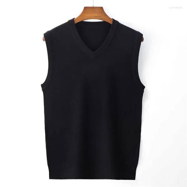 Coletes masculinos 2022 Autumn Men Business Business Casual Sleeveless Vest V Sweater de pescoço Casaco Masculino Jaqueta Gilet Chaleco Erkek Trui Wool Kar