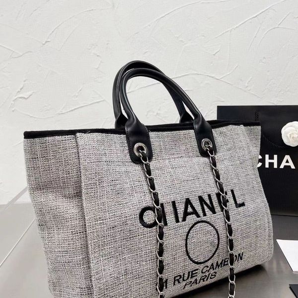 

brand fashion classic embroidered beach bags luxury ch women canvas evening handbags female big shopping designer large capacity ladies bag