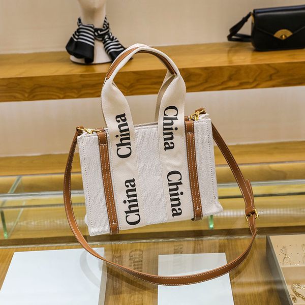 

2022 womens shopper fashion totes bags shoulder bag women canvas woody tote handbags purses small medium large handbag wholesale