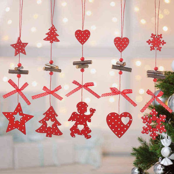 

factory outlet christmas decorations wooden pendants ornaments lovely bow star pendant crafts family new year home party decoration