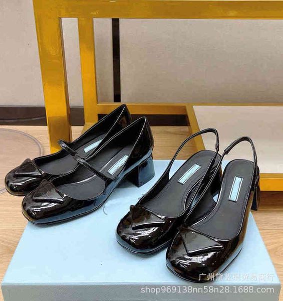 

slippers mary's style leather triangle sandals, Black
