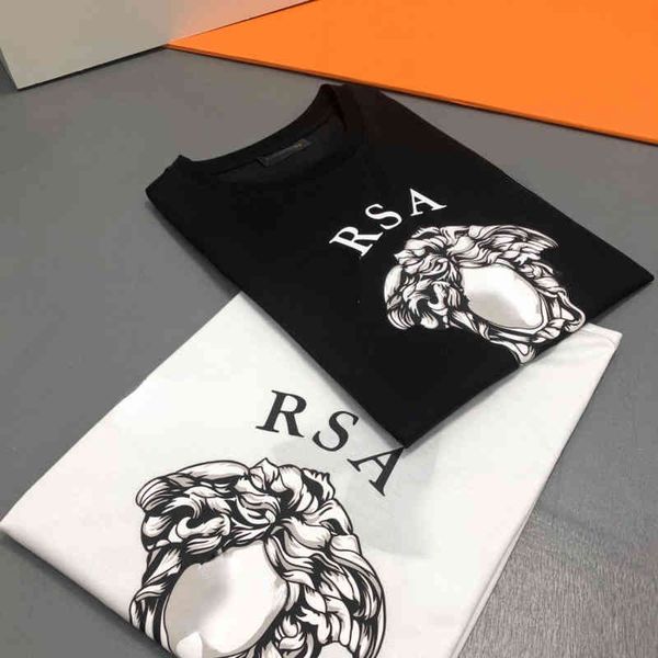 

selling designer t shirt tide brand vers short sleeve t-shirt classic medusa print fashion hip hop men's summer cotton tshirts, White;black