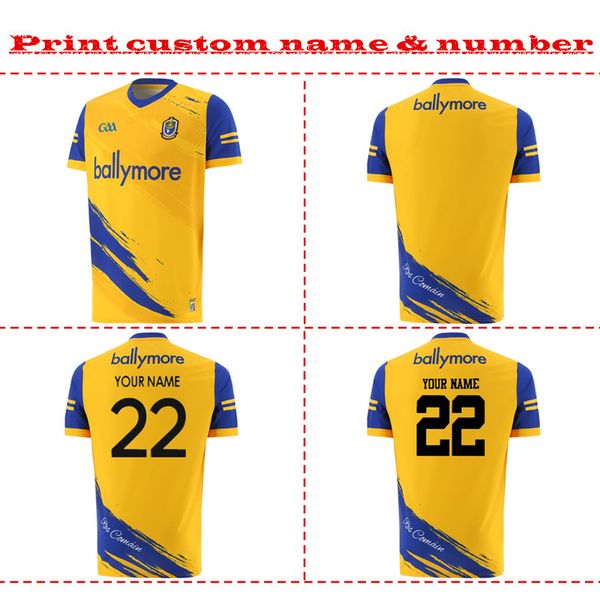 

roscommon gaa home 2-stripe jersey 2022 mens size: s-3xl-5xl (print custom name number) delivery, Black
