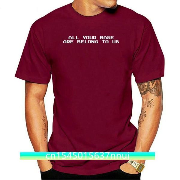Мужская забавная футболка All Your Base Are Belong To Us из 100% хлопка с видеоиграми 220702
