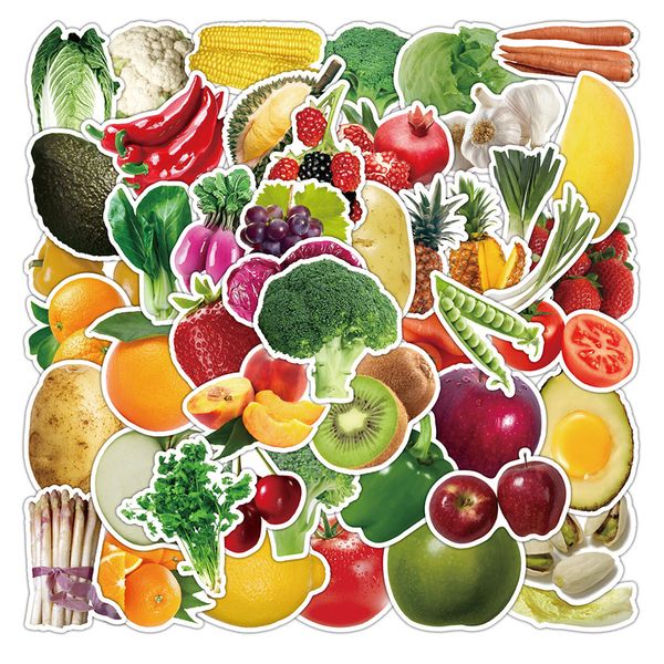 

pack of 50pcs wholesale green fruit stickers no-duplicate waterproof for luggage skateboard notebook helmet water bottle phone car decals ki