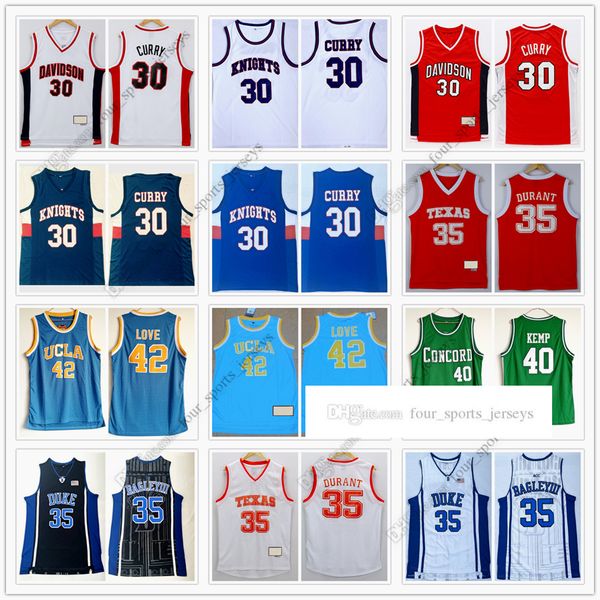 Jersey de basquete da NCAA Stephen Curry Kevin Durant Marvin Bagley III Shawn Kemp Kevin Love High Quality 1Jerseys