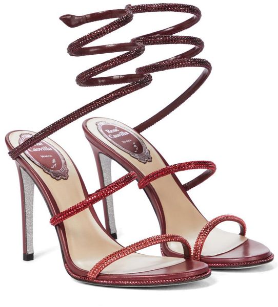 

famous cleo crystal-embellished strappy sandals shoes women renes high heels bridal party wedding lady caovillas walking, Black