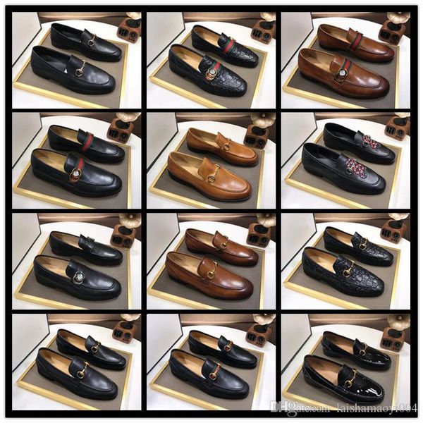 

2a 20 style luxury comfortable casual business mens shoes spring and autumn breathable wear-resistant men's british leather shoes desig, Black