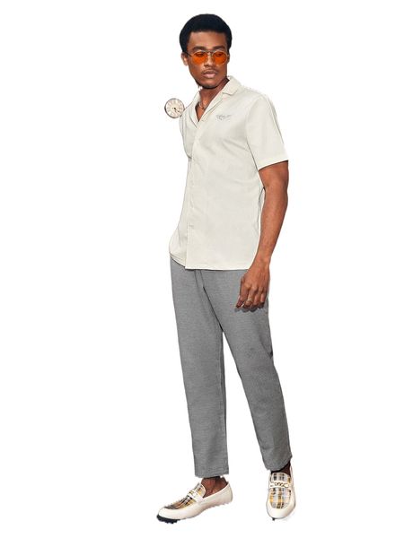 

men star & letter embroidery shirt q8du#, White;black