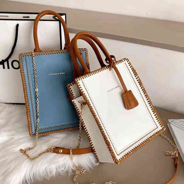 

handmade pu leather tote bag women's mo designer shoulder chain crossbody phone bag 220507