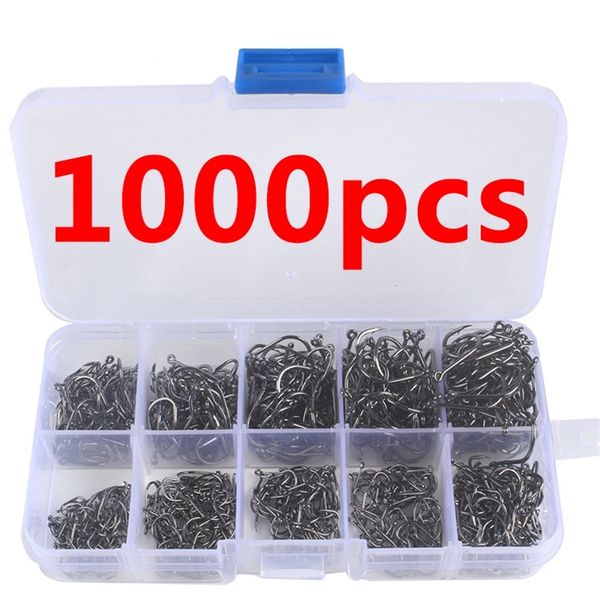 

1002003004005006001000pcs fishing hook set highcarbon steel barbed fishhooks for saltwater freshwater fishing accessories 220623