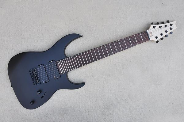 

factory wholesale 8 strings matte black electric guitar with rosewood fretboard black hardware can be customized