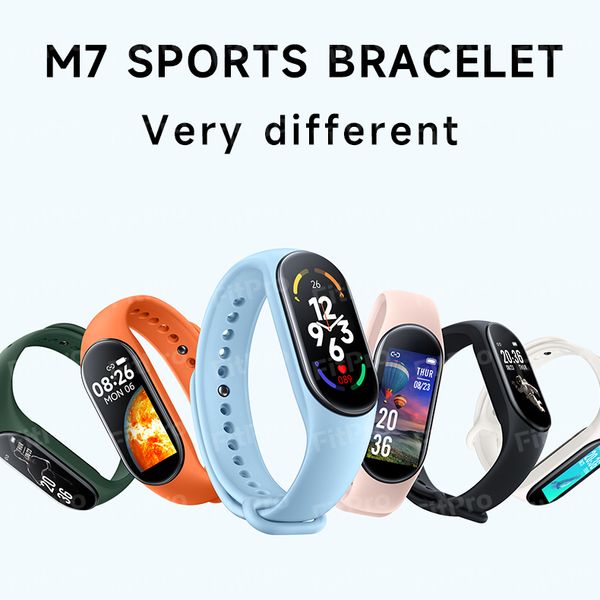 M7 Smart Bracelet Smartwatch Sports Sports Wrists Momen Men Moda Child Fashion Update Smart Wallpaper Live FitPro Versão Coração Pedômetro Presente Presente