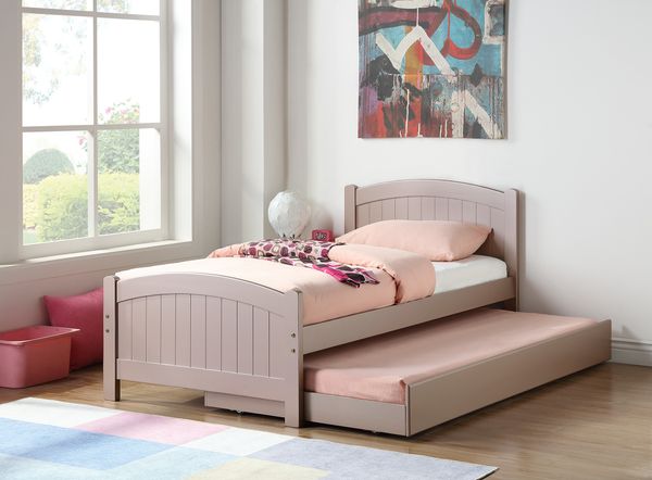

furniture twin size bed w/ trundle slats rose gold pine plywood kids youth bedroom