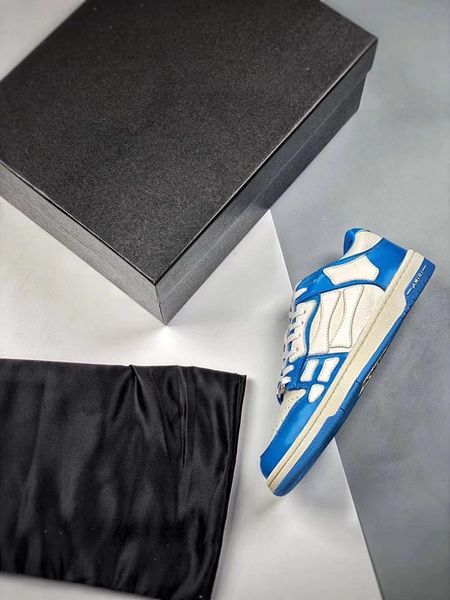 

shoes mens 21ss skel low blue white leisure shoe sports sneakers real leather color 36-47