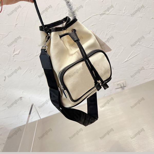 

fashion canvas bags luxury designer shoulder bag crossbody beige drawstring tote practical artwork bucket handbag adjustable straps purse
