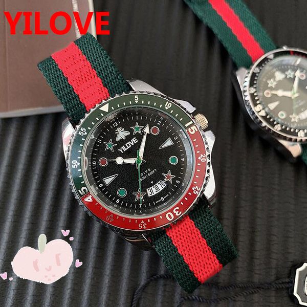 

men women quartz nylon watchband watch 41mm ceramic case automatic date clock wholesale box holiday gift high-end wristwatch, Slivery;brown