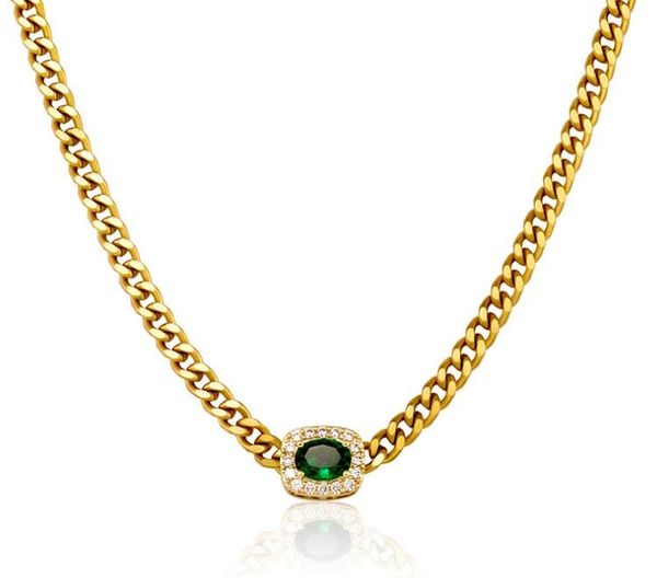 

14k gold plated 3mm color gem necklace versatile clavicle chain cuba chain, Silver
