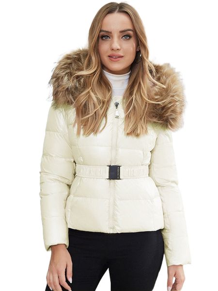

ziai fuzzy hooded puffer coat p8zi#, Black