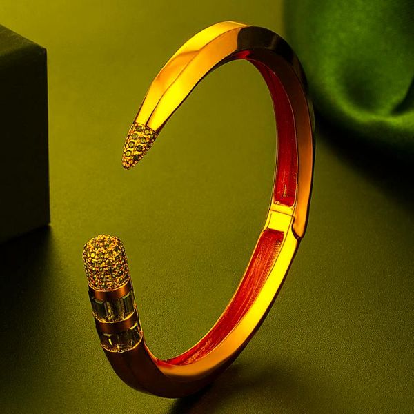 Bangle zlxgirl Модный карандаш дизайн манжеты для женщин Свадебная зеленая кубическая циркона кристалл Cz Brogal Party Bracelet Bijouxbangle