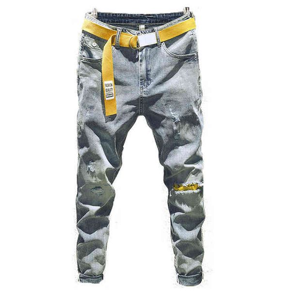 

classic micro elastic jeans for men, Blue