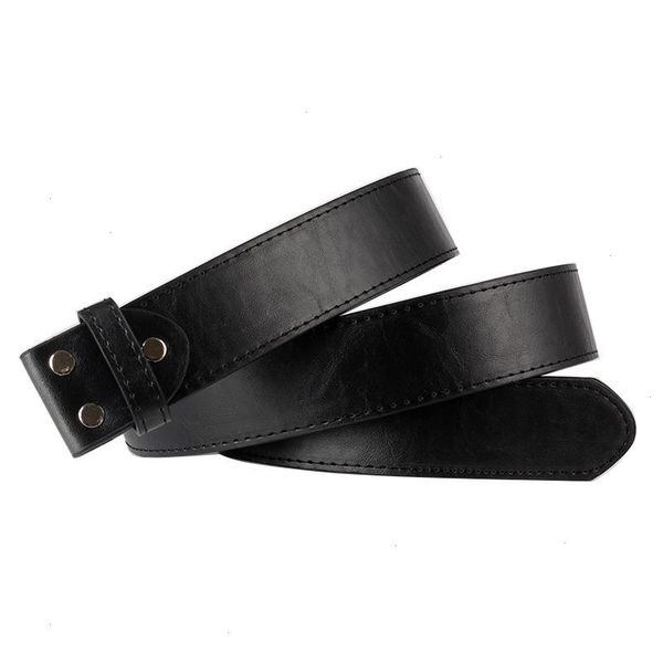 

mens pu leather belt without buckle diy accessories 3.8cm, Black;brown