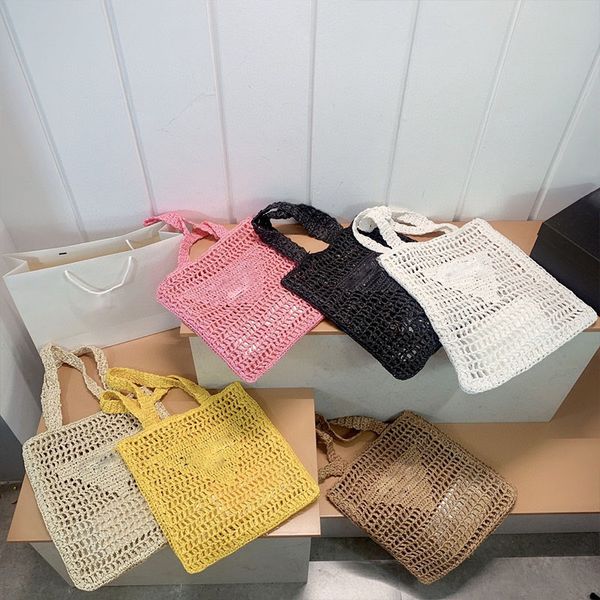 

ss21 women luxurys designers book totes bags handbag pradhan raffia clutch pradas shouder crossbody fashion beach travel shopping bag wallet