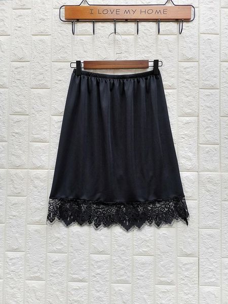 Damen-Nachtwäsche, 2022, Sommer-Slips, Damen, Basic, halber Petticoat, Milchbaumwolle, Spitze, Intimates, Unterkleid, Anti-Licht-Penetration, Sicherheitsunterwäsche