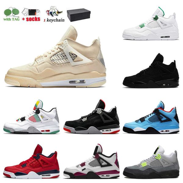 

jumpman 4 basketball shoes black cat university blue infrared sneakers fire red hyper royal court trainers men women sneaker