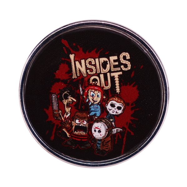 

insides out pin badge gothic style brooch badge halloween gift, Blue