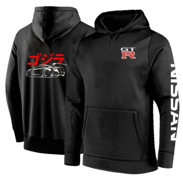

men's hoodies & sweatshirts nissan gtr shirt style print clothing four seasons hood hip hop casual classic streetwears men's, Black