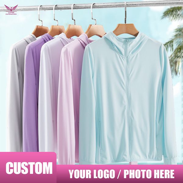 

kustom jaket mendaki luar ruangan musim semimusim panas mencegah berjemur berkemah penahan angin cepat kering jas hujan wanita pria 220613, White