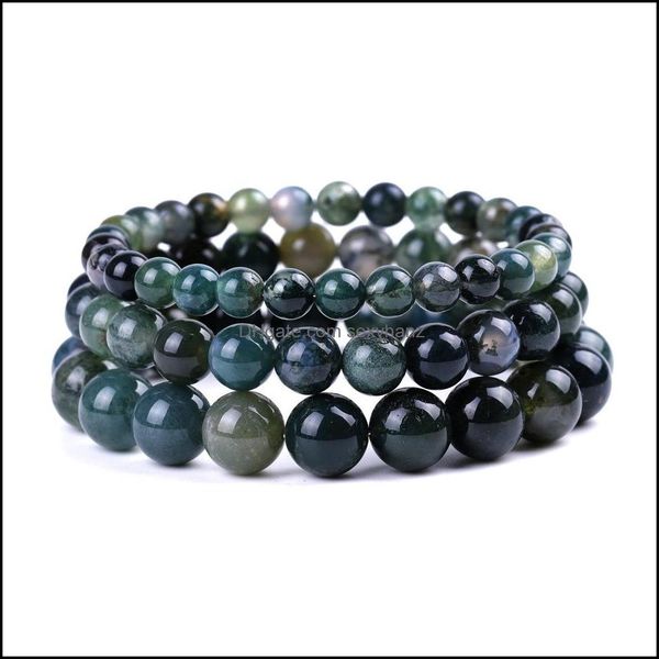 

beaded strands bracelets jewelry 6 8 10 mm natural agate beaded lucky buddhist prayer beads couple bracelet drop delivery 2021 6qj2q, Black