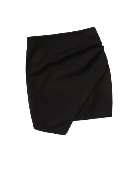 

ruched side asymmetrical hem skirt h2xi#, Black