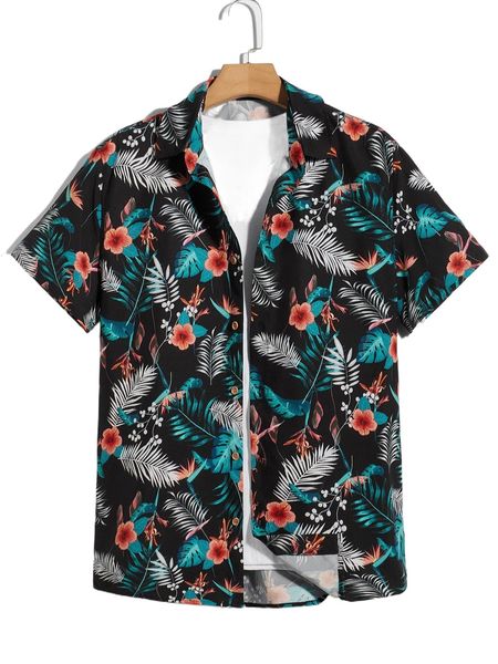 

men tropical print shirt without tee i8pl#, White;black