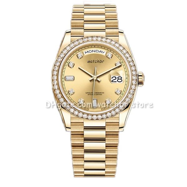 

watchbr-u1 41mm 36mm mechanical automatic wristwatches diamond mens date watch lady women waterproof luminous watches.2417, Slivery;brown