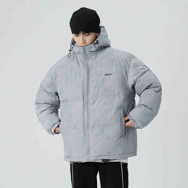 

lifenwenna fashion pchromic parkas men winter harajuku hooded jacket male casual warm thicken coat loose couple outwear 5xl t220802, Black