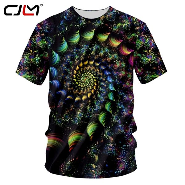 

man o neck tshirt 3d printed colored vortex creative selling casual circular pattern large size 5xl t shirt 220623, White;black